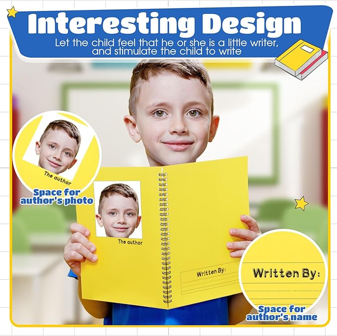 Henoyso 20 Pcs 100/50 Sheets Primary Composition Notebook K-2 Bulk Spiral Primary Journal Drawing Handwriting Practice for Kids Kindergarten 1st 2nd Back to School Supplies (Stylish Color,50 Sheets)-DeskLoop Office