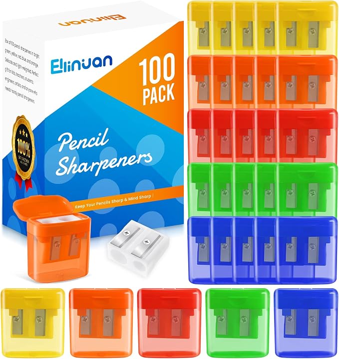 100 Pack Pencil Sharpeners Bulk by WelcometoEllinjan%EF%BC%81