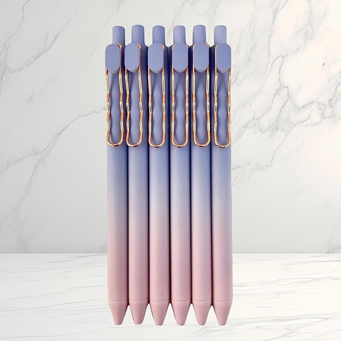 Fengtaiyuan Lan05, Stylish Gradient Color Pen, Black Ink, 0.5mm Extra Fine, Gel Ink Rollerball Pens, Writting Smooth, Rubber Spray (Lan05)-DeskLoop Office