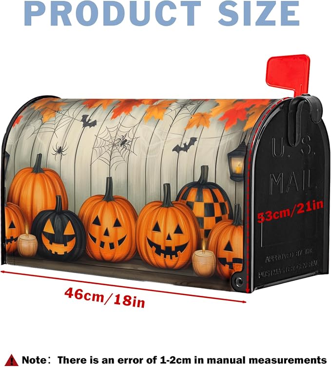 Halloween Mailbox Covers Magnetic Fall Spooky Pumpkin Mailbox Cover Standard - Image 3