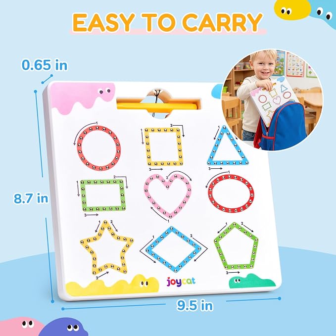 JoyCat Magnetic Shapes and Lines Tracing Board, 2-in-1 Double-Sided Pencil - Image 8