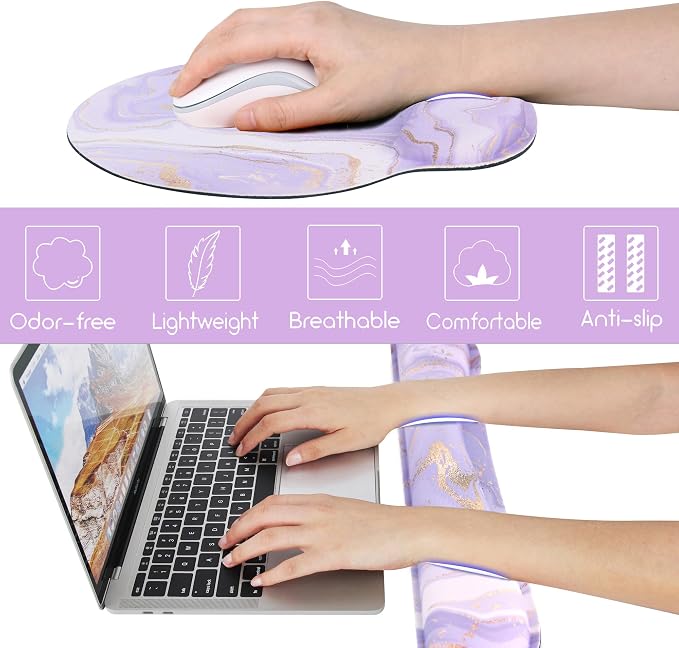 Ergonomic Mouse Pad with Wrist Rest and Keyboard Wrist Rest, Memory Foam Wrist - Image 5