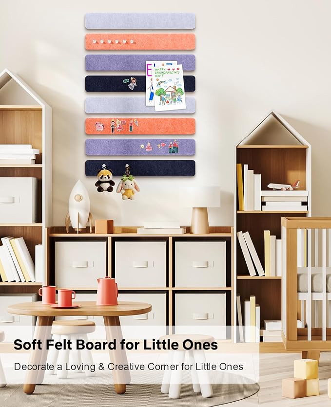 Small Cork Bulletin Board Tiles, Felt Wall Decor and Office Desk Accessories - Image 4