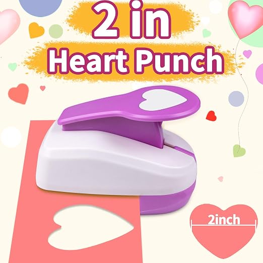 Heart Paper Punch, Paper Punch for Crafting, 2 inch Heart Hole Punches - Image 4