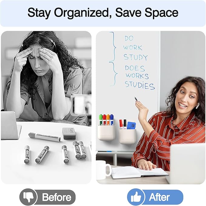 MoKo Magnetic Dry Erase Marker Holder 2Pack, Magnetic Marker Holder - Image 2