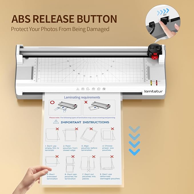 Laminator Machine 13Inch Wide with 120 Letter Size Laminating Sheets for A3/A4/A6,11X17 Thermal Hot&Cold 2 Roller Laminated 3-5Mil with Paper Cutter, Corner Rounder for Office Home School Teacher Use-DeskLoop Office
