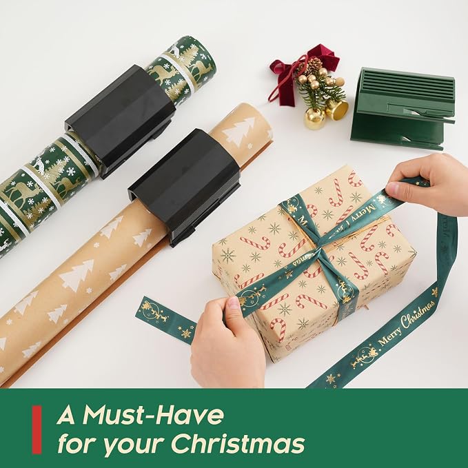 2PC Wrapping Paper Cutter Christmas Paper Roll Cutters Paper Cutter Slider Tool - Image 6