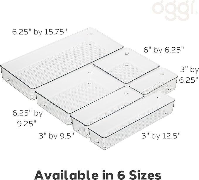 Oggi Clear Drawer Organizer | 6" X 9" | Pack of 2 | - Image 4