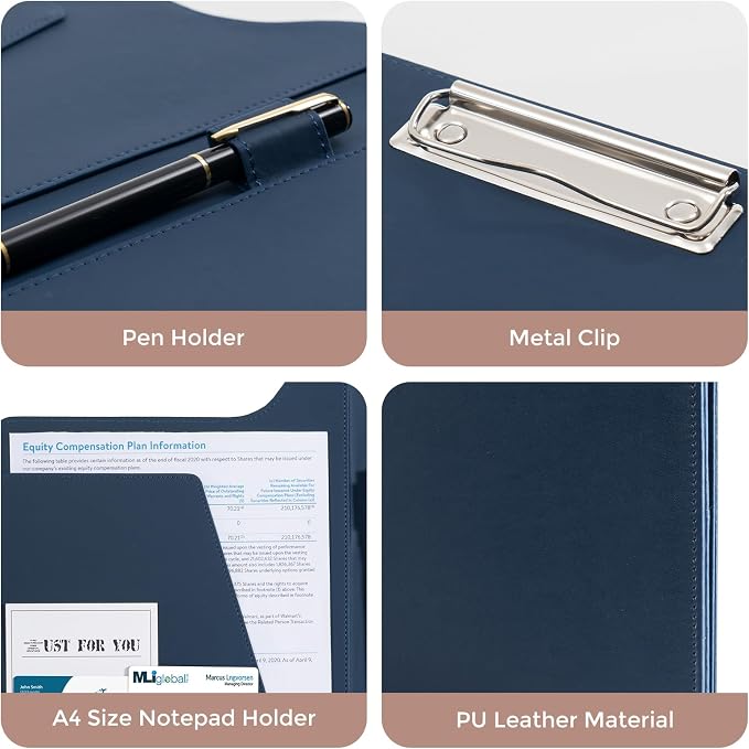 ProCase Clipboard Folder Portfolio, A4 Leather Padfolio Clipboard, Professional - Image 4