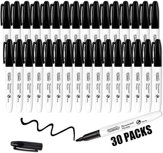 Duchong Black Permanent Markers, Quick Drying Marker, Waterproof, Works on by Duchong