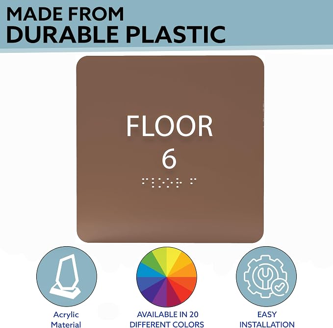 Royal ADA Floor 6 Sign with Braille – Made from Durable Acrylic and Ready to - Image 2