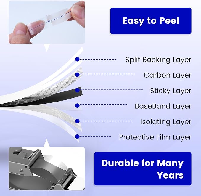6-PK Replace for Brother Label Maker Tape Clear 12mm x 8m Laminated TZe-131 | - Image 3