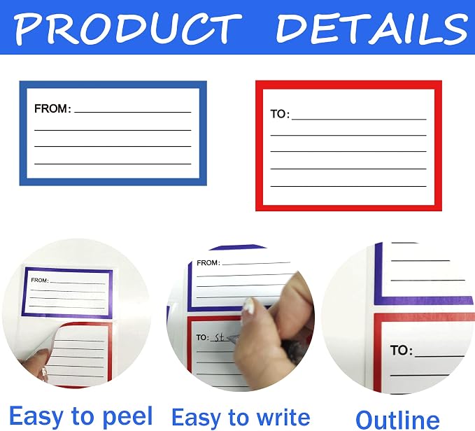 to from Return Address Mailing Labels 120 Pcs Blank Mail Shipping Label | - Image 5