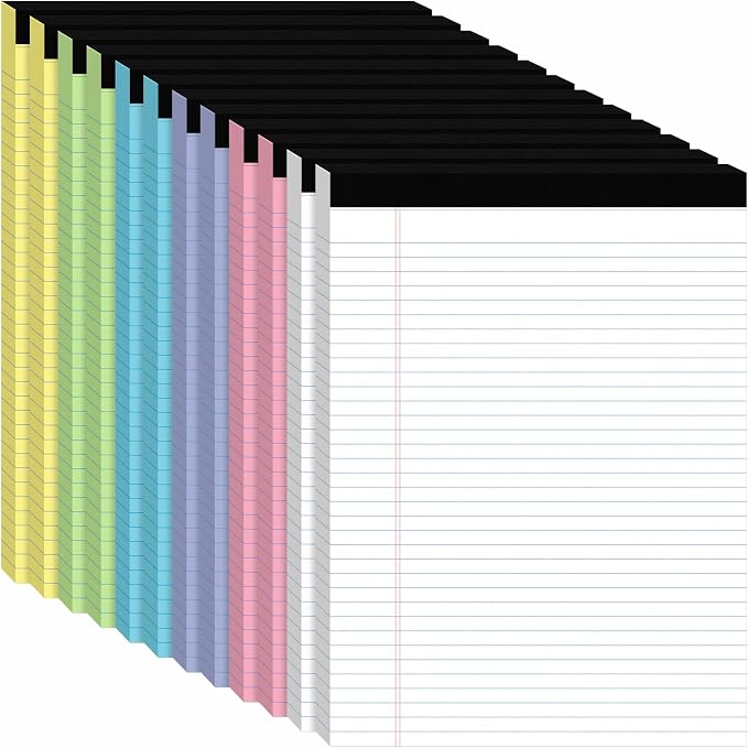 12Packs Legal Pads 8.5 x 11 Inch, 50Sheets/Pack, College Ruled & Perforated by Ciphyfee