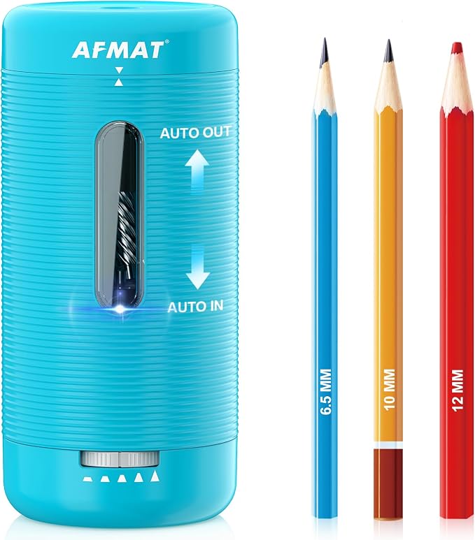 AFMAT Electric Pencil Sharpener, Fully Automatic Pencil Sharpener, Auto in & Out by AFMAT