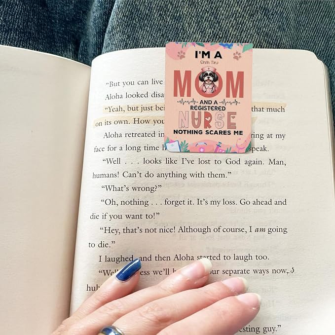 I'm a Shih Tzu Mom and a Registered Nurse Nothing Scares Me Magnet Bookmark - Image 3