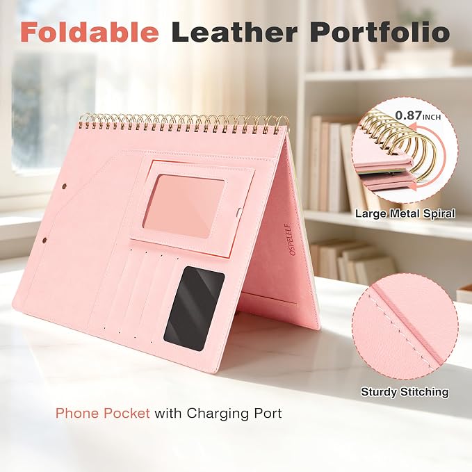 Clipboard with Storage for Men Women, Leather Padfolio Portfolio Organizer 5 - Image 4