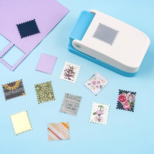 2Pcs Postage Stamp Punch, Rectangular Embossed Edge Shape Paper Punch, Square - Image 2