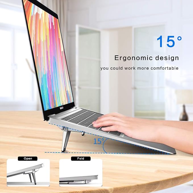 Laptop Stand Portable, Zinc Alloy Laptop Mini Stand, Laptop Riser Invisible - Image 2