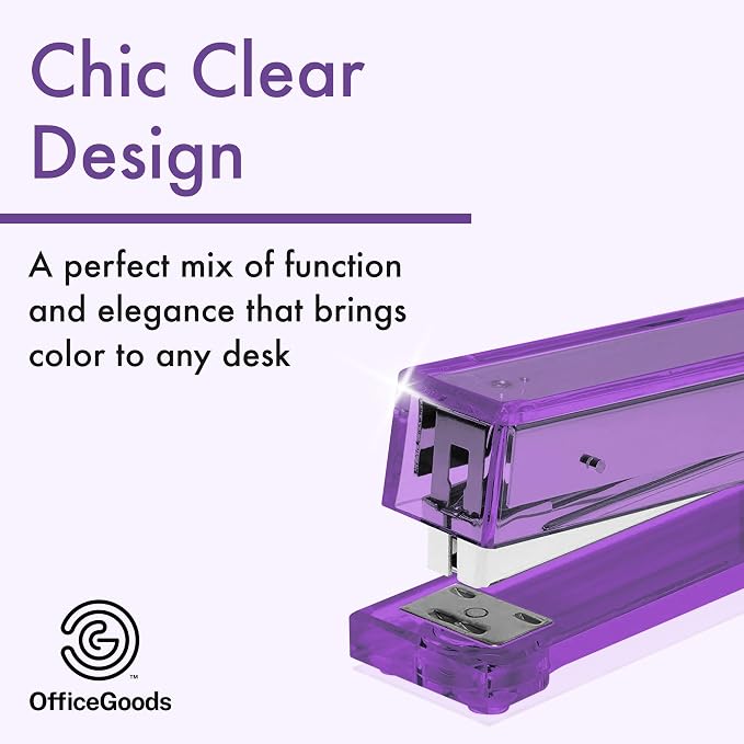 OfficeGoods Acrylic Stapler – Aesthetic & Durable Purple Desk Staple - Image 2
