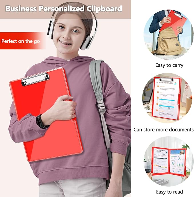 SFLHHDM Clipboard with Storage, Heavy Duty Clip Boards 8.5x11 with 2 Storage - Image 7