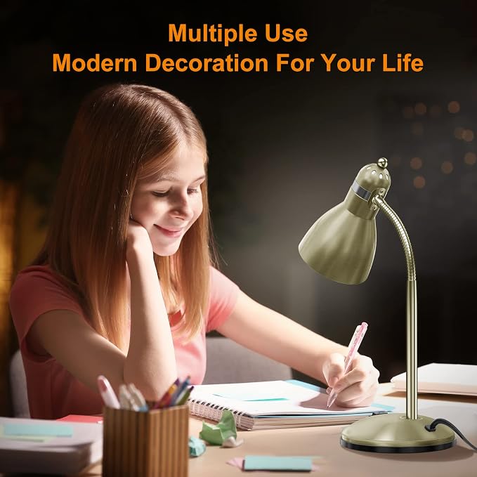 LEPOWER Metal Desk Lamp, Adjustable Goose Neck Table Lamp, Eye-Caring Study - Image 7