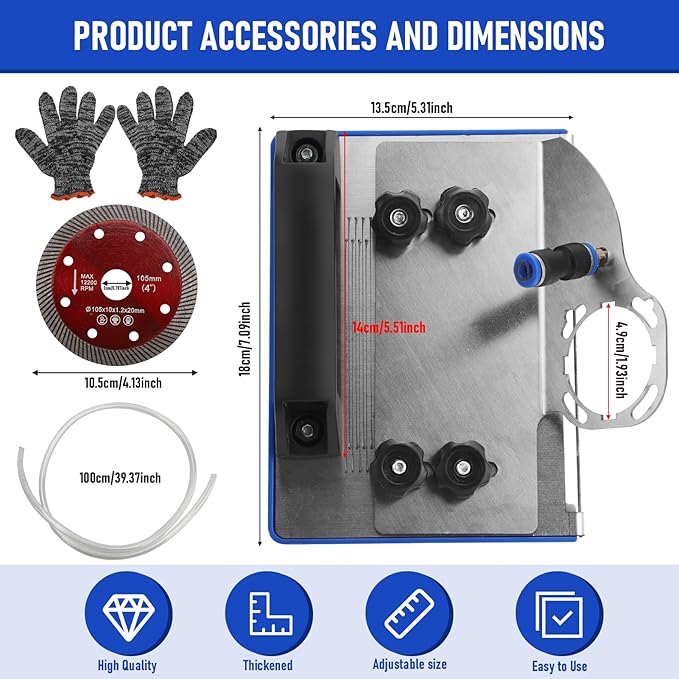 45 Degree Tile Chamfering Tool, Angle Grinder Stand Tile Cutter Tool Attachment for Tile 45 Degree Chamfer Cutting, 100-Type Universal Tile Chamfering Stand Type Angle Grinder-DeskLoop Office