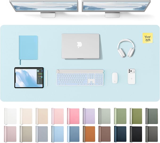 YSAGi Leather Desk Pad Protector, Office Desk Mat, Large Mouse Pad, Non-Slip PU by YSAGi