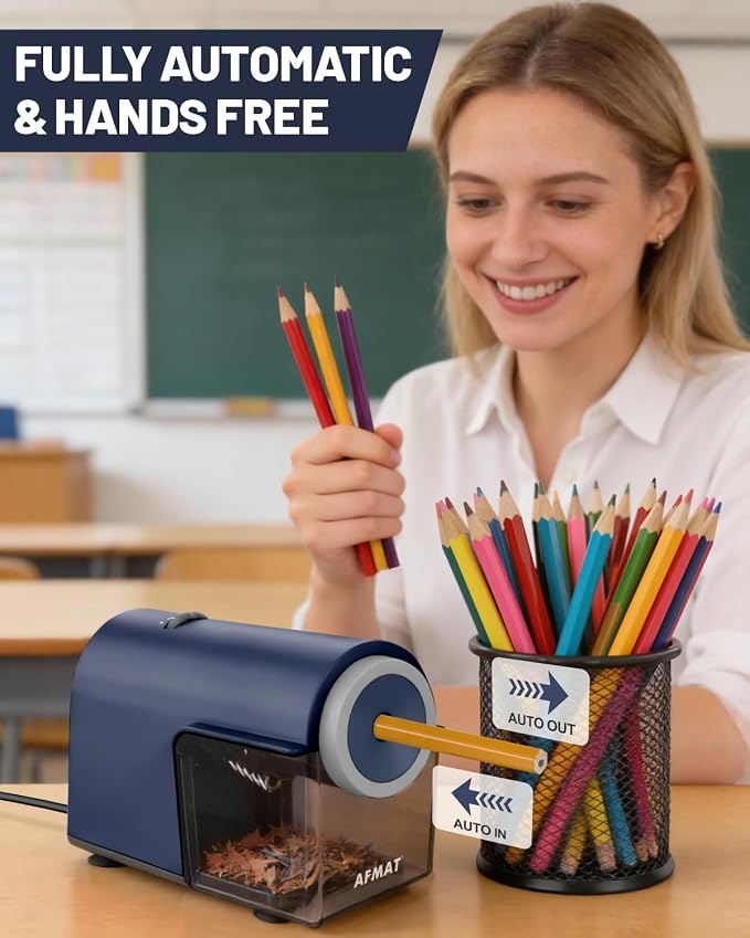 AFMAT Electric Pencil Sharpener, Fully Automatic Pencil Sharpener - Image 2