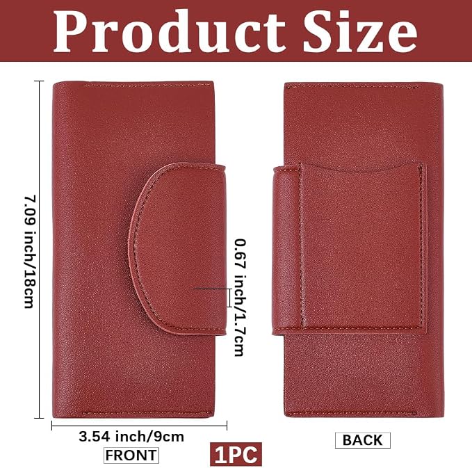 Brown PU Leather Cash Wallet Envelope All in One Long Bifold 2 Tier Reusable - Image 2