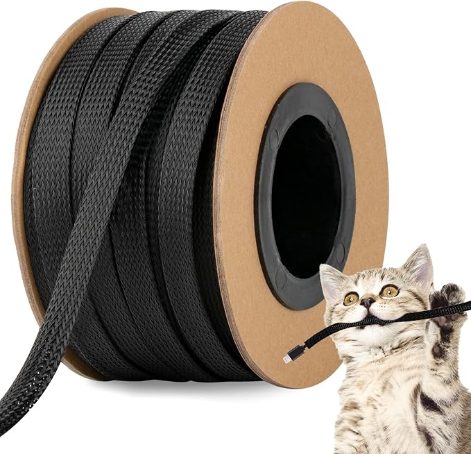 100ft 3/8 Inches Braided Wire Loom PET Cable Loom Expandable Braided Cable by Unknown