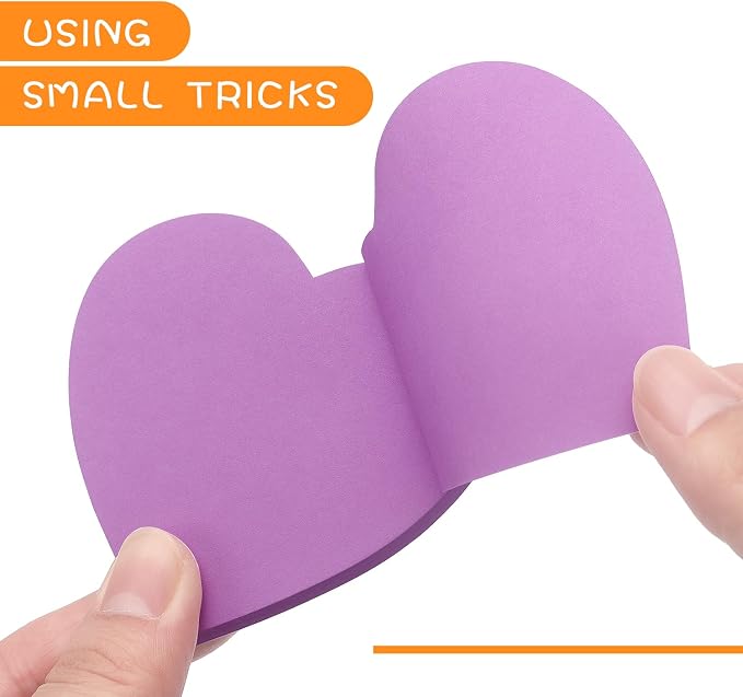 SIMONA Heart Shape Sticky Notes 8 Color Bright Colorful Sticky Pad 75 - Image 4