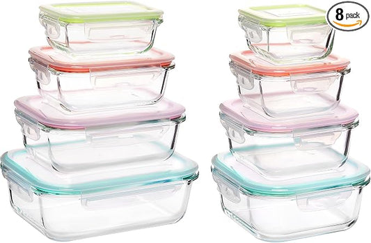 Vtopmart 8 Pack Glass Food Storage Containers by Vtopmart