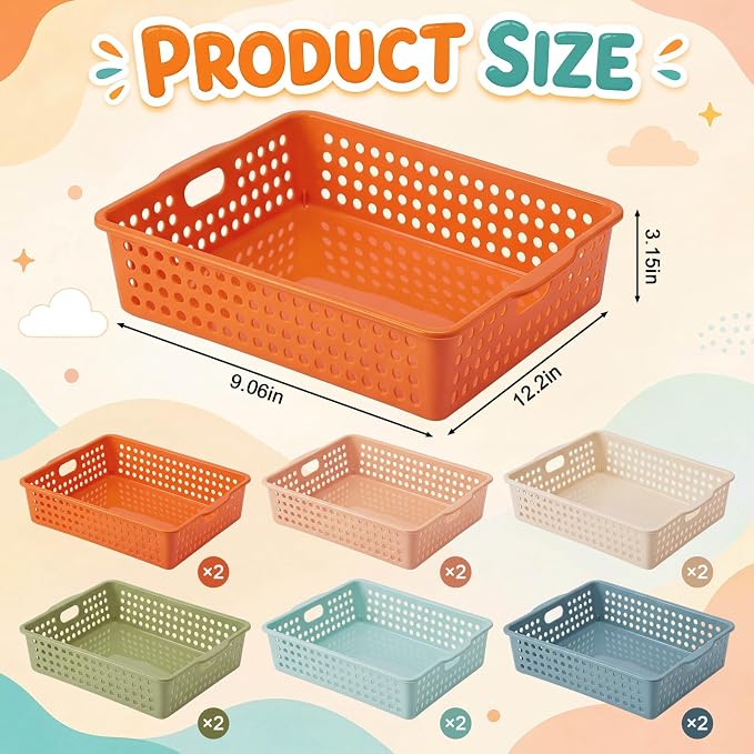 12 Pack Turn in Trays for Classroom, Stackable Letter Size Paper Trays - Image 2