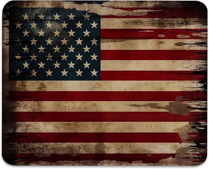 Vintage American Flag Mouse Pad by Eiszuso