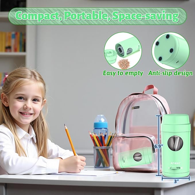 AFMAT Electric Pencil Sharpener, Auto in & Out, Fully Automatic Pencil Sharpener - Image 6