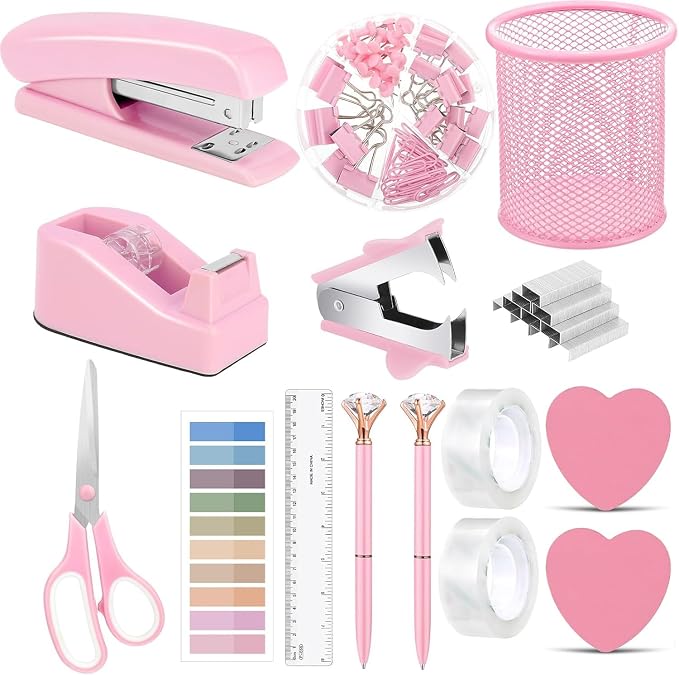 Office Supplies, Desk Accessories, Stapler and Tape Dispenser Set by musejoy