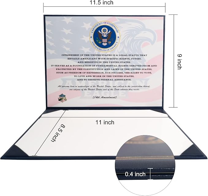 GraduatePro US Citizenship Certificate Holder 2026 Naturalization Padded - Image 6