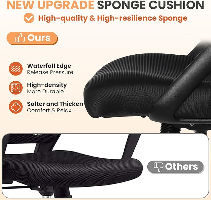 HYLONE Drafting Chair Adjustable, Tall Office Chair Lumbar Support Ergonomic Standing Desk Chair Heavy Duty Tall Drafting Stool for Artists with Footrest Home Office Drafting Stool-DeskLoop Office