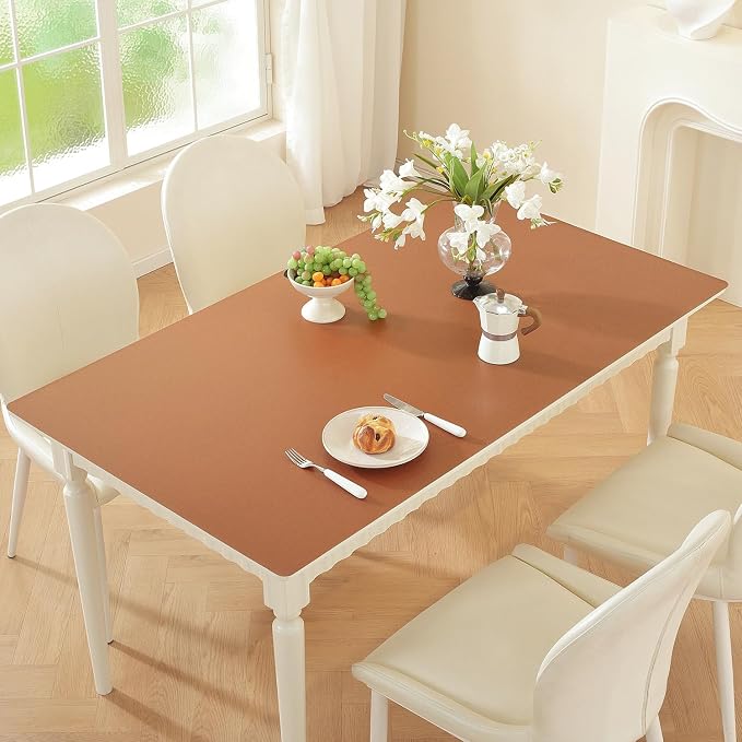 OstepDecor Brown Table Cover Protector 30 x 60 Inch, 1.5mm Thick Plastic Table by OstepDecor