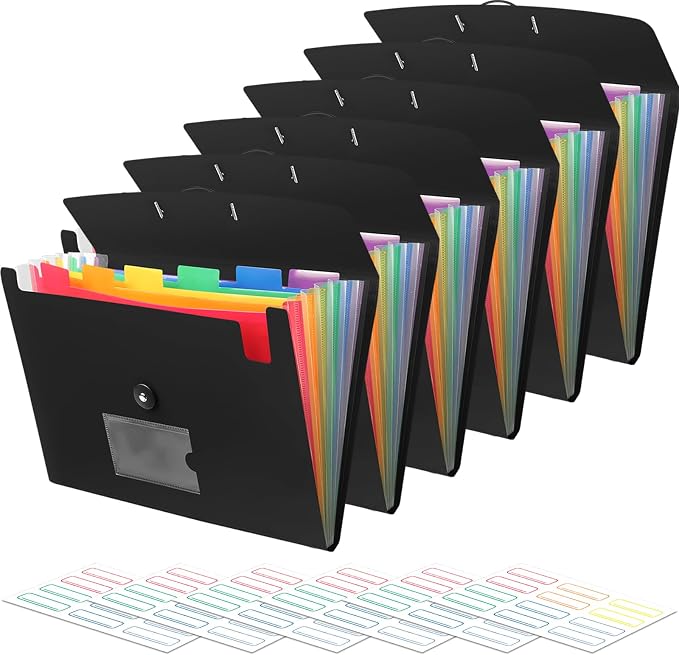 Accordian File Organizer 7 Pocket Expanding File Folder by RIEJIN