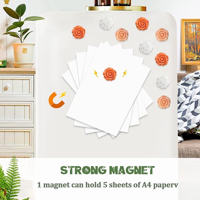 15 pcs - Cute Flower Magnets, Girl's Locker Magnets - Image 2