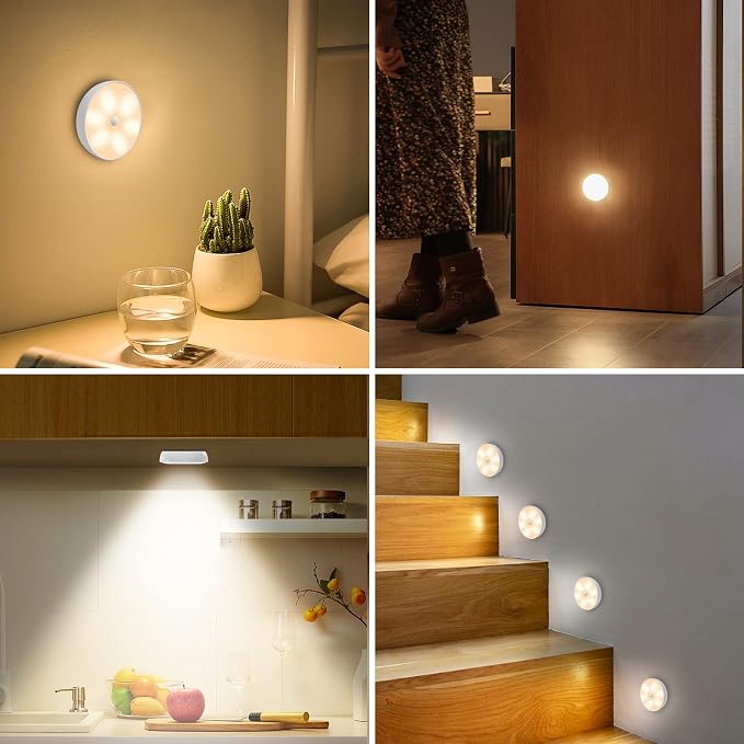 Warm Color LED Closet Lights Motion Sensor Step Light, USB Rechargeable Battery - Image 7