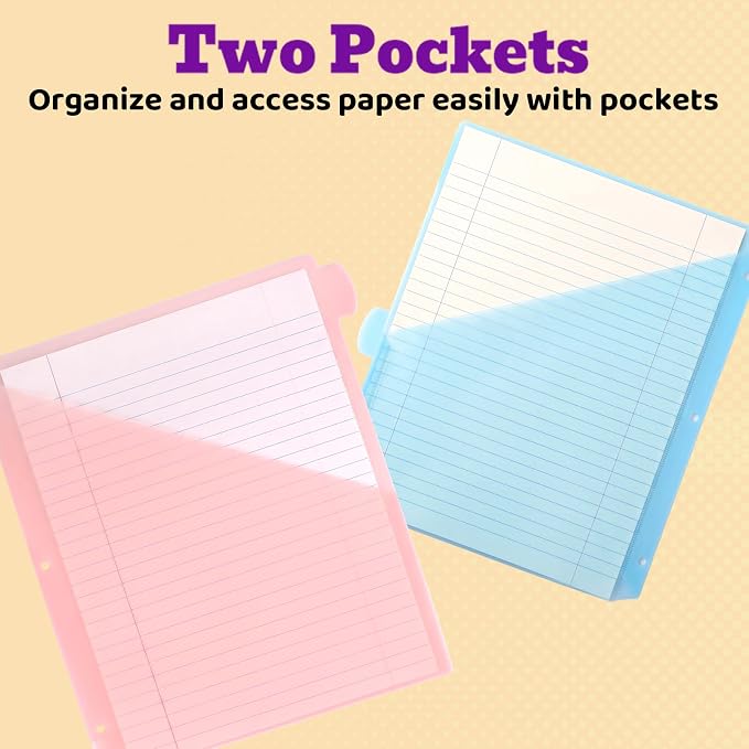 Binder Dividers with Tabs and Pockets, Letter Size - Image 2
