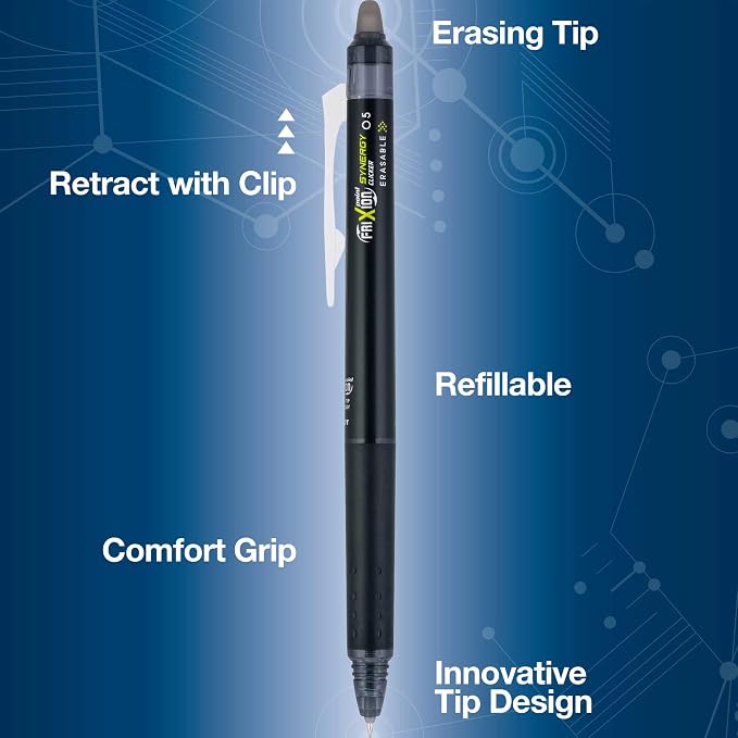 PILOT FriXion Synergy Clicker Erasable, Refillable & Retractable Gel Ink Pens - Image 3