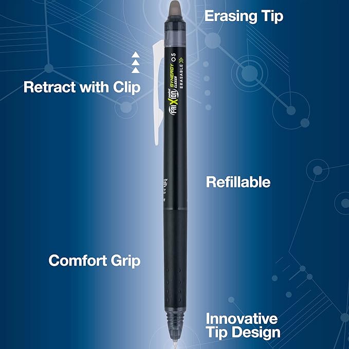 Pilot FriXion Synergy Clicker Erasable, Refillable, Retractable Gel Ink Pens - Image 3