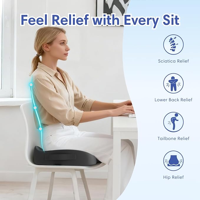 Large Memory Foam Seat Cushion for Office Chair, Truck & Wheelchair - Image 5