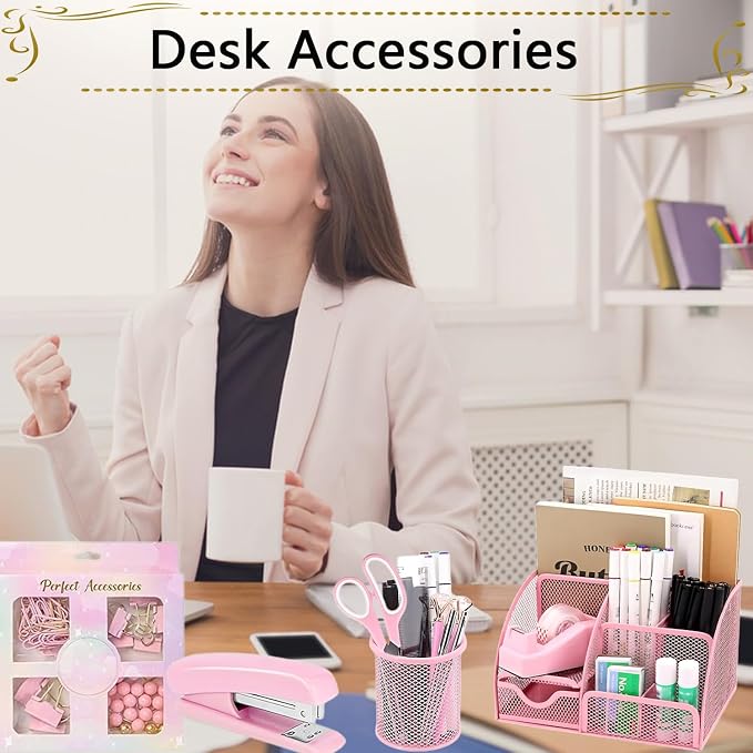 Office Supplies, Desk Accessories, Stapler and Tape Dispenser Set, 1000 Staples - Image 8