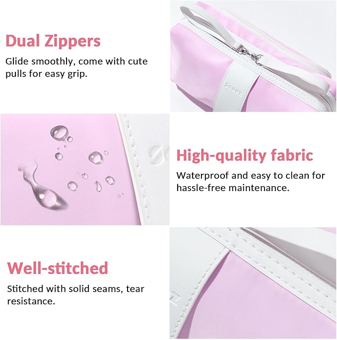 Sooez Big Capacity Pencil Case, Extra Large Pencil Pouch with Zipper Pocket, Wide Opening Pencil Bag, Portable Stationery Organizer, Cute Aesthetic School Office Supplies for Teens Girls Adults, Pink-DeskLoop Office