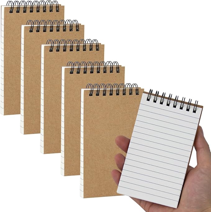6 Pack 3x5" Spiral Pocket Notebook, College Ruled Small Notepad - Image 9
